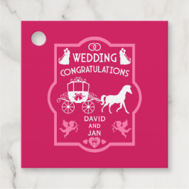 Romantische Hochzeit von Pferd und Kart Geschenkanhänger