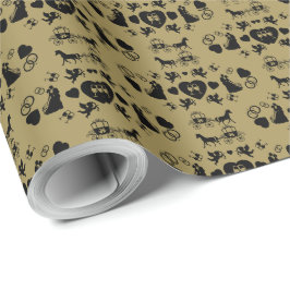 Romantische Hochzeit von Pferd und Kart Geschenkpapier