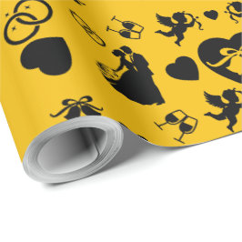 Romantische Hochzeit von Pferd und Kart Geschenkpapier