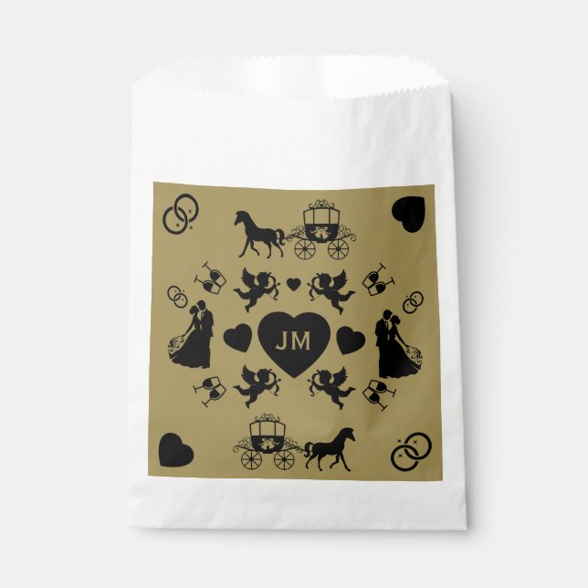 Romantische Hochzeit von Pferd und Kart Geschenktütchen (Vorderseite)