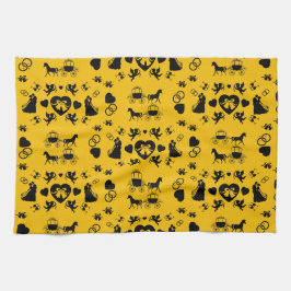 Romantische Hochzeit von Pferd und Kart Geschirrtuch