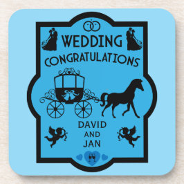 Romantische Hochzeit von Pferd und Kart Getränkeuntersetzer