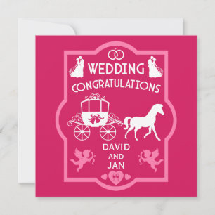 Romantische Hochzeit von Pferd und Kart Karte