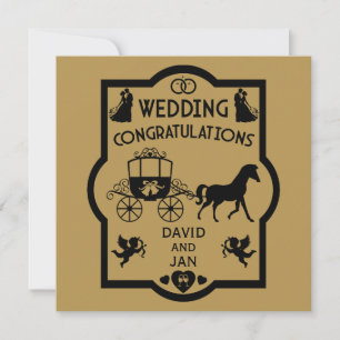 Romantische Hochzeit von Pferd und Kart Karte