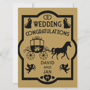 Romantische Hochzeit von Pferd und Kart Karte