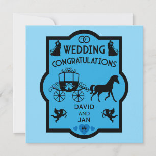 Romantische Hochzeit von Pferd und Kart Karte