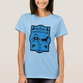 Romantische Hochzeit von Pferd und Kart T-Shirt