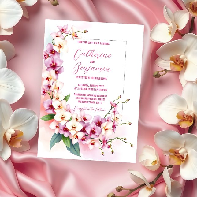 Romantische Hochzeit von zarten Rosa und Weißen Or Einladung (Von Creator hochgeladen)