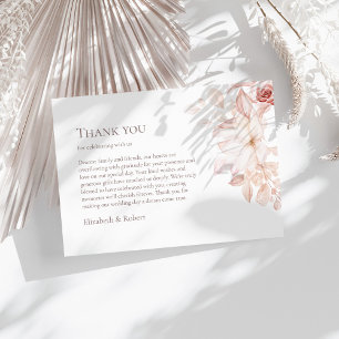 Romantische Hochzeit zwischen Weiß und Rosen Dankeskarte