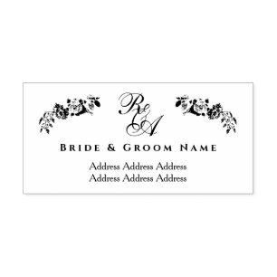 Romantische Hochzeitadresse Monogram Permastempel