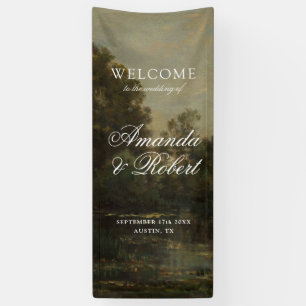 Romantische Hochzeitsbegrüßung in feiner Kunst Banner