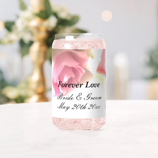 Romantische Hochzeitsdose Glas mit Rose Blume druc (Insitu (Hochzeit))