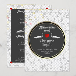 Romantische Hochzeitseinladung Swan Design Einladung