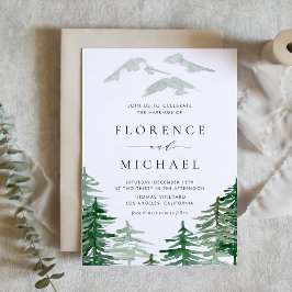 Romantische Hochzeitsfeier mit Wasserfarbe Einladung