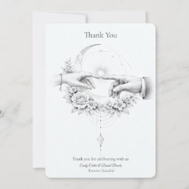 Romantische Hochzeitshände Minimalistisch Dankeskarte