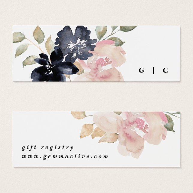 Romantische Hochzeitskanzlei der Marine Florals (Vorne & Hinten)