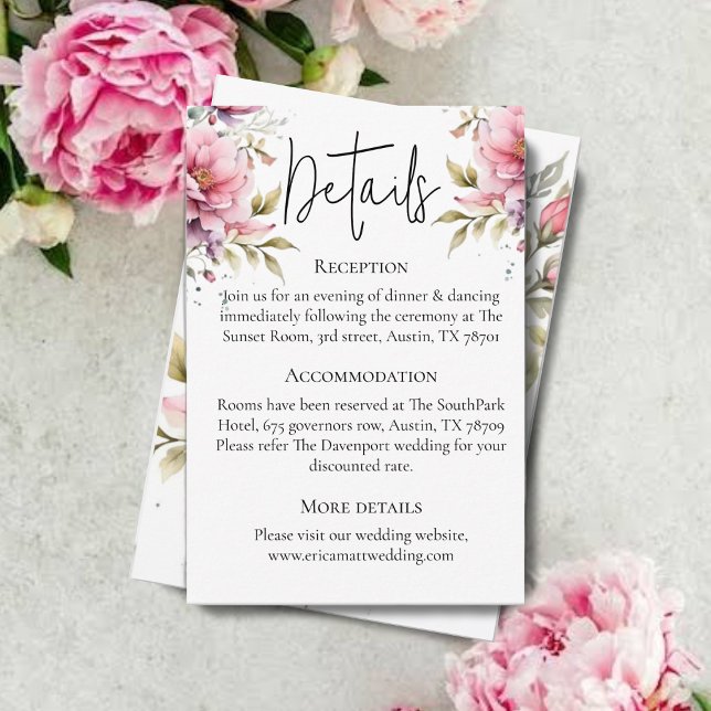 Romantische Hochzeitskarte für Peony Begleitkarte (Von Creator hochgeladen)