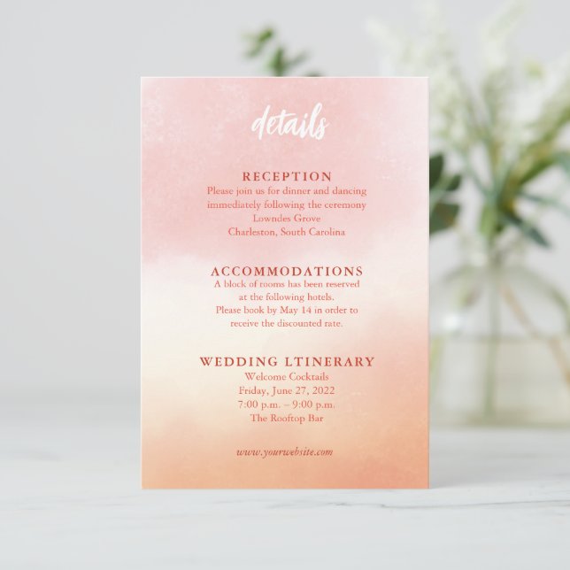Romantische Hochzeitskarten für Wasserfarben Begleitkarte (Stehend Vorderseite)