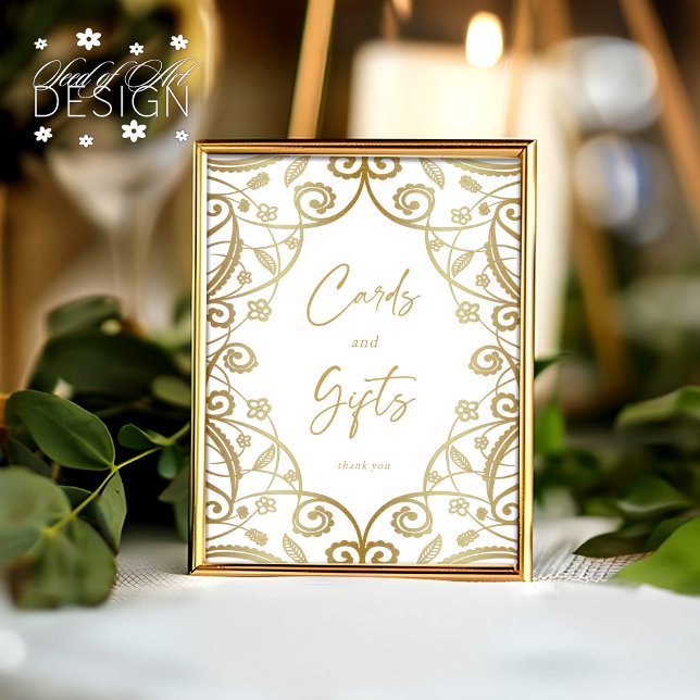 Romantische Hochzeitskarten und Geschenke der Gold Poster (Von Creator hochgeladen)
