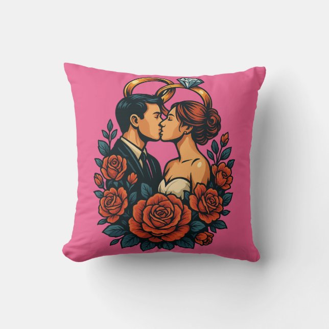 Romantische Hochzeitskuppelkissen Kissen (Vorderseite)