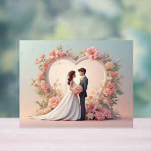 Romantische Hochzeitspaar-Silhouette Acrylschild