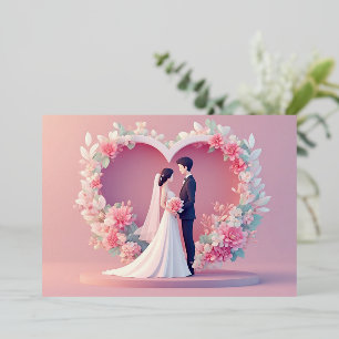 Romantische Hochzeitspaarsilhouette Folieneinladung