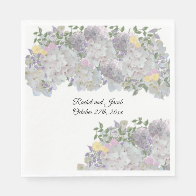 Romantische Hochzeitspapiere Napkins Serviette (Vorderseite)