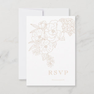 Romantische Hochzeitspfingstrosen Zarte Elfenbeinw RSVP Karte
