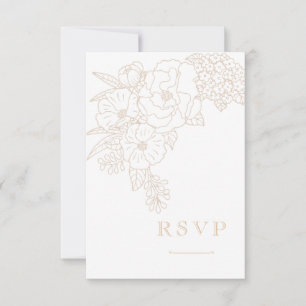 Romantische Hochzeitspfingstrosen Zarte Elfenbeinw RSVP Karte