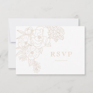 Romantische Hochzeitspfingstrosen Zarte Elfenbeinw RSVP Karte