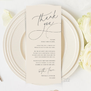 Romantische Hochzeitsplatz-Dankeskartenkulisse Programm