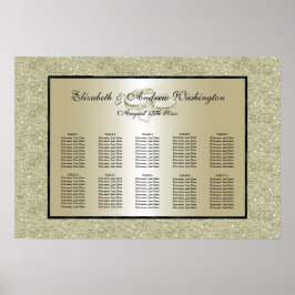 Romantische Hochzeitsrennen, Gold Glitzer Seating Poster