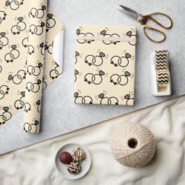 Romantische Hochzeitssender für Brautparty Geschenkpapier
