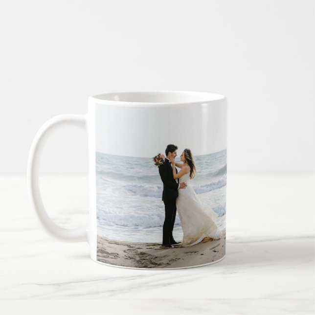 Romantische Hochzeitstag-Foto-Tasse Kaffeetasse (Links)