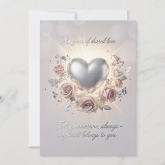Romantische Hochzeitstag-Karte zum 25. Jubiläum – Feiertagskarte