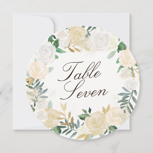Romantische holzrunde Tischnummer Cards (Vorderseite)
