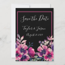 Romantische Hot Pink-Floral-Script-Hochzeit