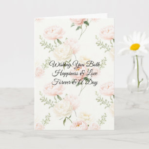 Romantische hübsche Blush-Creme-Blumenhochzeit Karte
