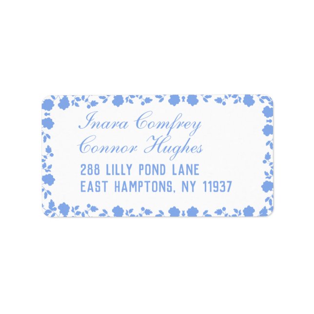 Romantische Hübsche florale Border Return Mailing Adressaufkleber (Vorne)