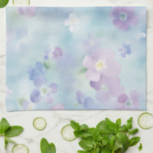 Romantische Hübsche Lavendel Weiße Blume Geschirrtuch