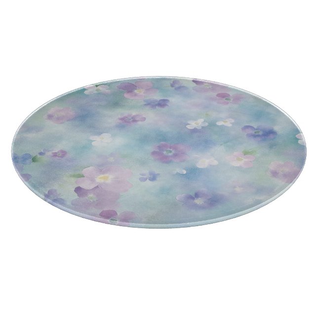 Romantische Hübsche Lavendel Weiße Blume Schneidebrett (Ecke)