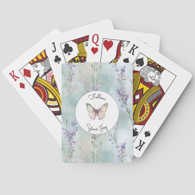 Romantische hübsche Lavendelblumen Spielkarten (Rückseite)