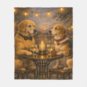 Romantische Hunde-Dinner-Flanelldecke Fleecedecke