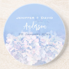 Romantische Hydrangeas Personalisiert Hochzeit Getränkeuntersetzer