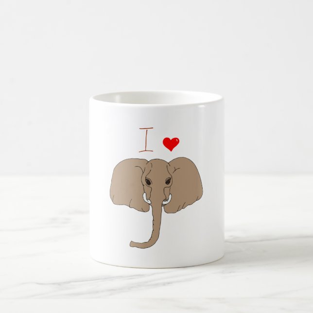 Romantische I-Liebe Elefanten Kaffee Tasse (Mittel)