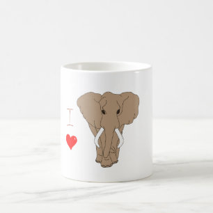 Romantische I Liebe Elefanten Kaffeetasse