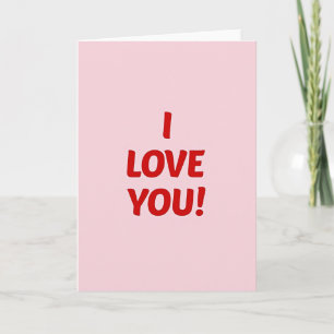 Romantische Ich liebe dich Karte in fettgedrucktem