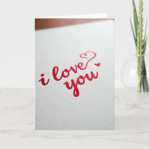 Romantische Ich liebe dich Schrift Glitter-Karte Karte