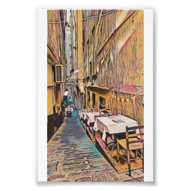 romantische italienische Straße 3 Fotodruck (Vorne)