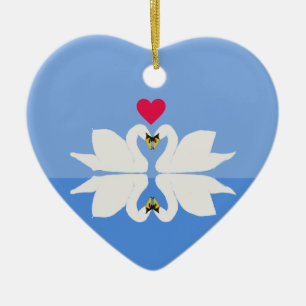 Romantische Jubiläumsfeier Schweizer Herz Keramik  Ornament